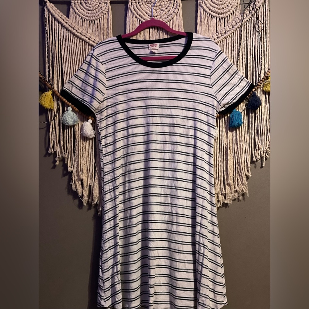 Plus size stripped skater dress